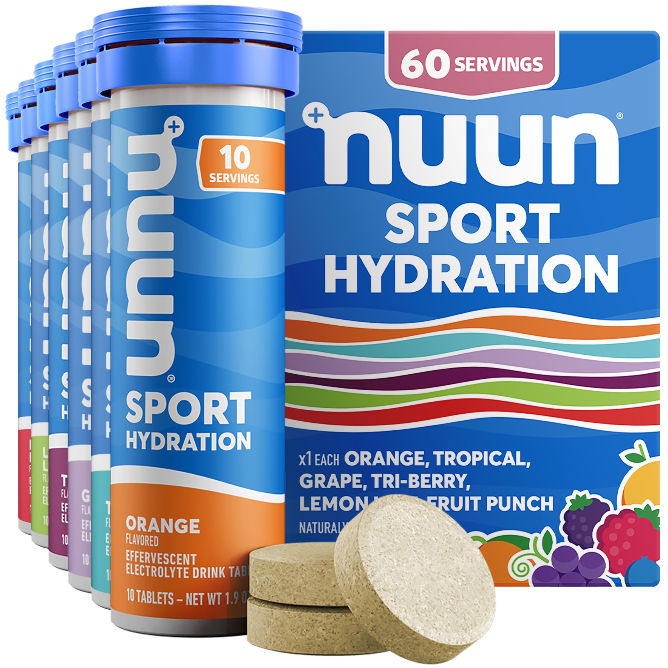 Nuun Sport Electrolyte Tablets with Magnesium, Calcium, Potassium, Chloride & So