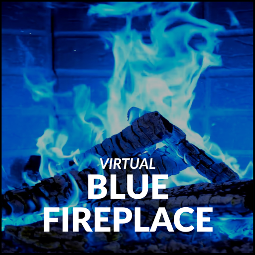 Virtual Blue Fireplace