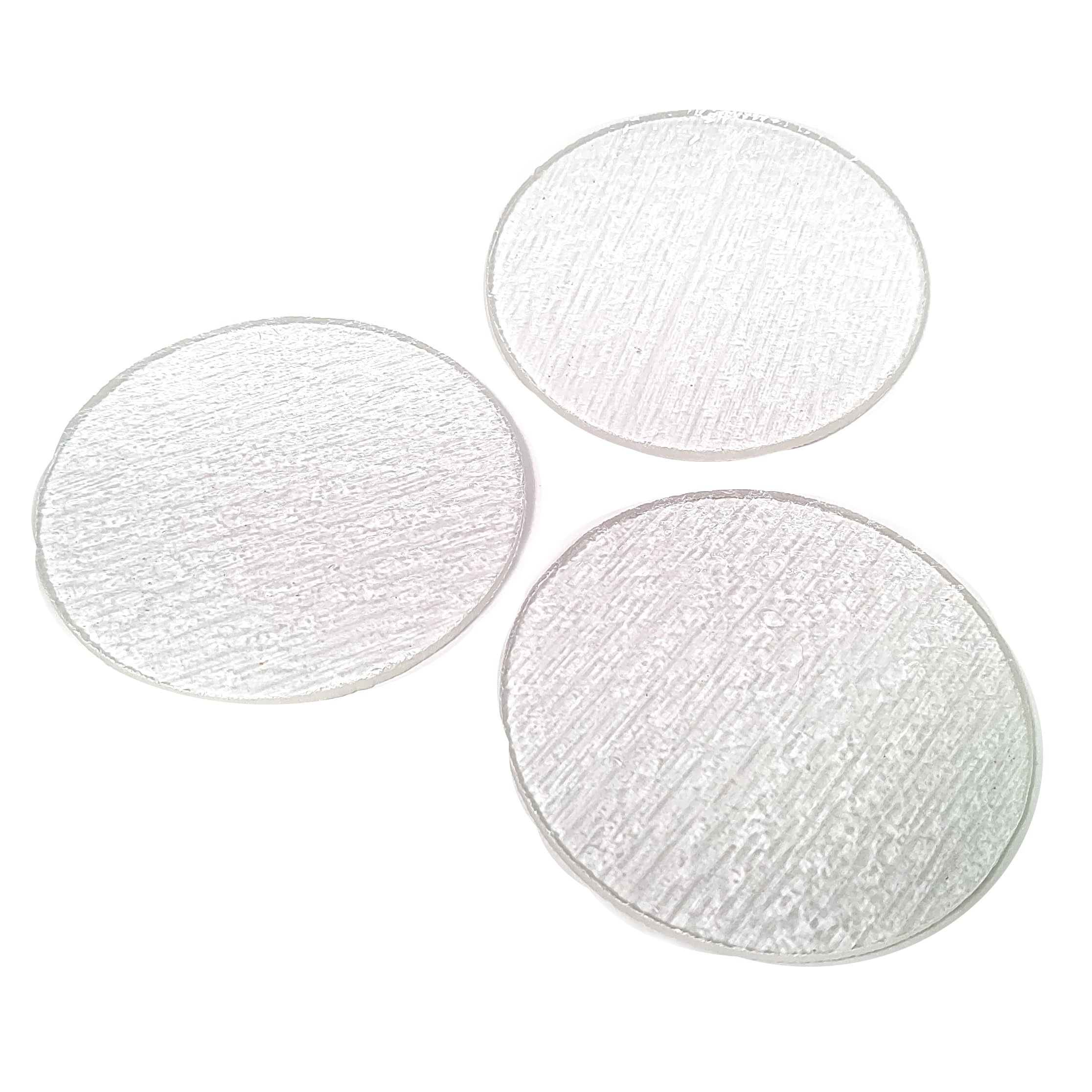 Clear Fusible Glass Circles - COE 90 Bullseye Glass - 3" Diameter (3)