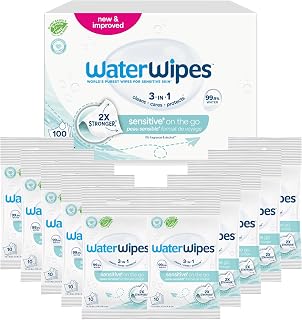 WaterWipes Sensitive Skin + Pocket Size Wipes, 10 Packs