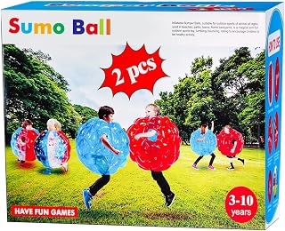 Sumo Ball for Kid, Bumper Balls for Kids, Kids Sumo Balls, Sumo Bubble Ball for Child Outdoor Team Gaming Play for 3+ Ages (60 cm, 2PCS,Blue+red)