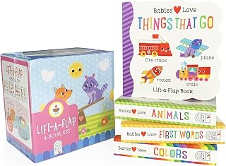 4 Pack Babies Love Learning Lift-a-Flap Boxed Set: First Words, Animals, Colors, and Things That Go (Chunky Lift a Flap)