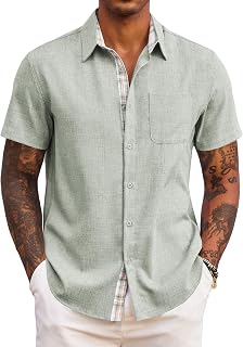 COOFANDY Men's Short Sleeve Shirt Lightweight Shirt Casual Summer Comfortable