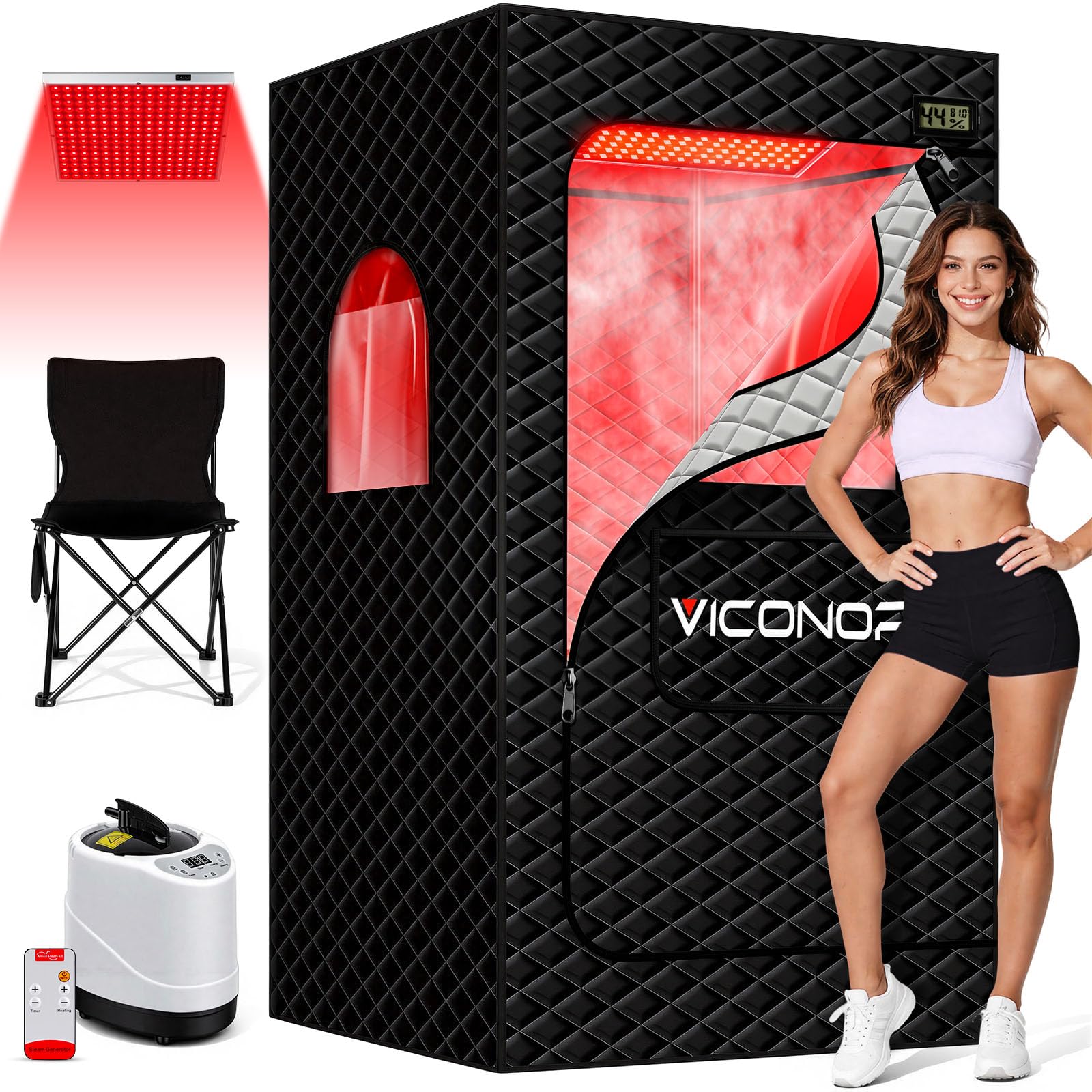 Viconor Portable Sauna Box, Infrared Sauna with 660nm Red Light & 850nm | Infrar