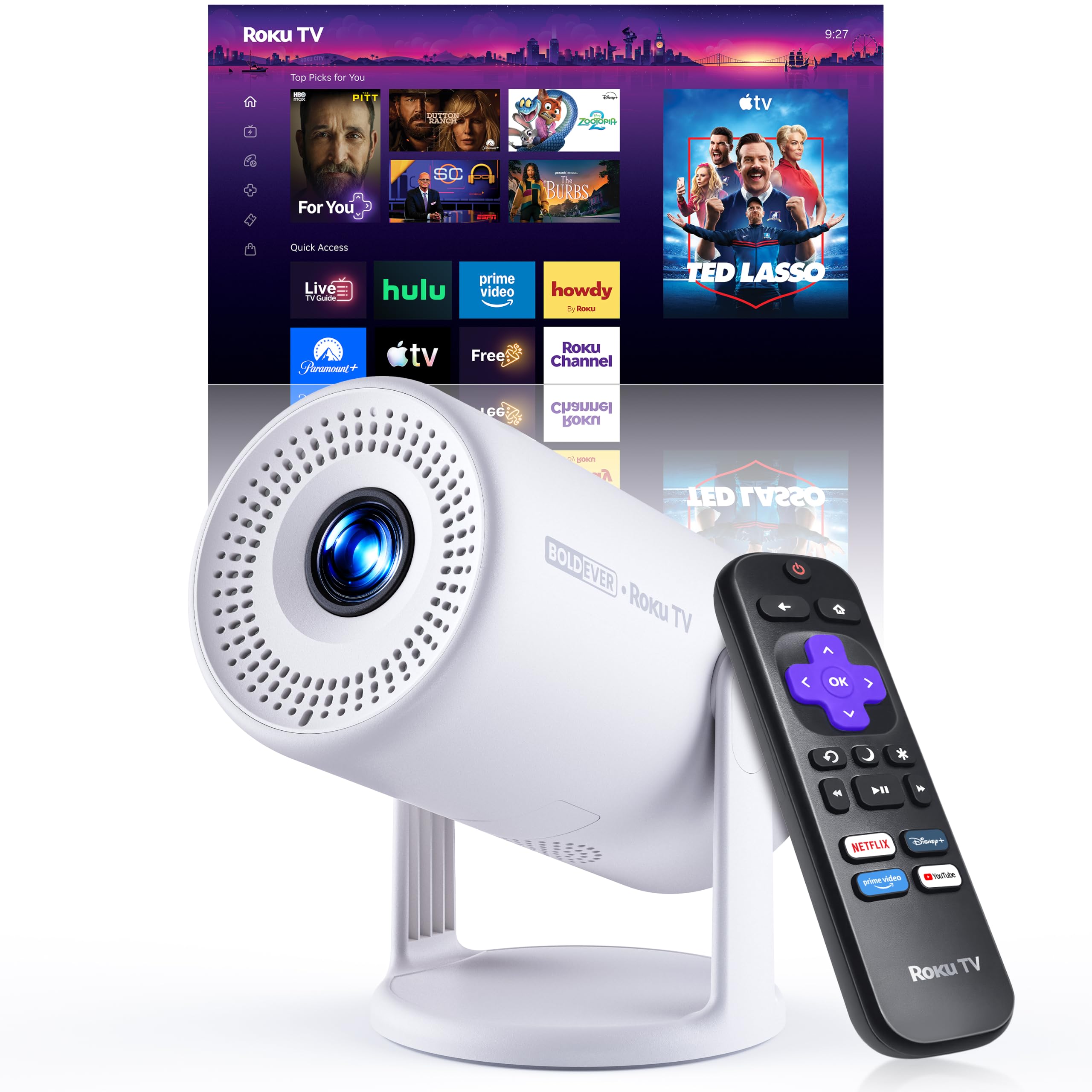 Roku TV Mini Portable Smart Projector with Wi-Fi and Bluetooth | Supported 1080p