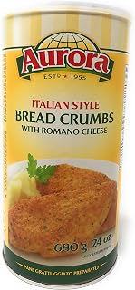 Aurora Italian Style Bread Crumbs with Romano Cheese - 680 Gram tin with resealable lid
