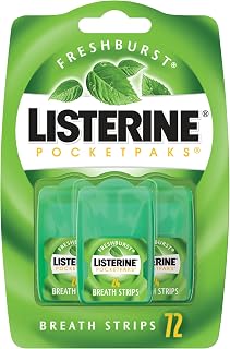 Listerine PocketPaks Breath Strips, Freshburst, 24 ct, 3 Pack | Dissolving Oral Care Strips, Instant Fresh Breath, Travel Essentials, Kills 99% of Bad Breath Germs, Breath Freshener