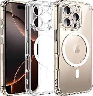 iVoler Magnetic Cover for iPhone 16 Pro Max, [MagSafe Compatible] [Military Grade Shockproof Protection] Translucent Matte Slim Back Silicone Protective Case - Transparent