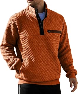 LBL Leading the Better Life メンズ スウェットシャツ ファッション スタンドカラー ボタン プルオーバー スウェットシャツ ポケット付き