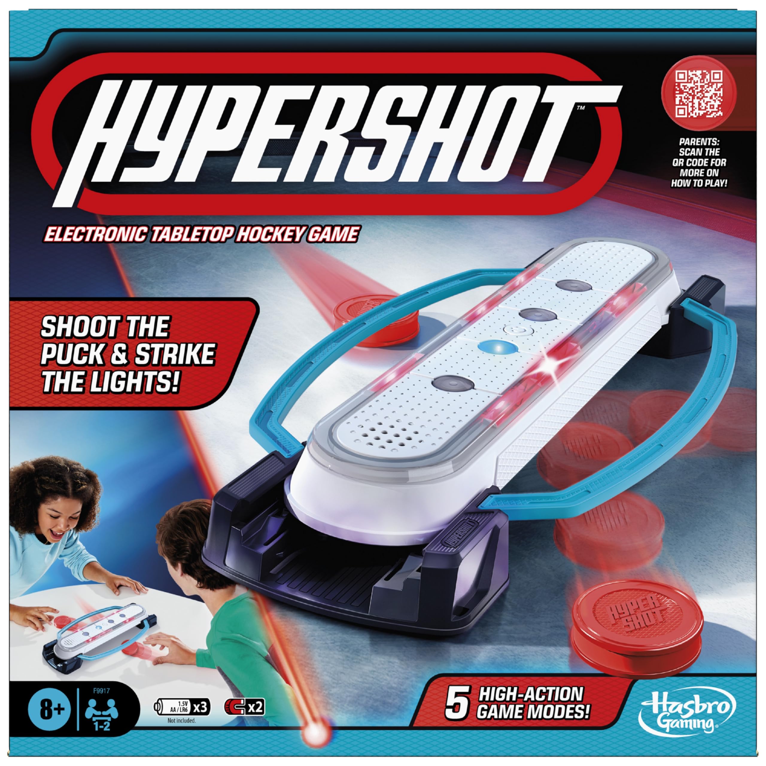Hasbro Gaming Hypershot Electronic Tabletop Hockey Game | 5 Games in 1 | Music, 