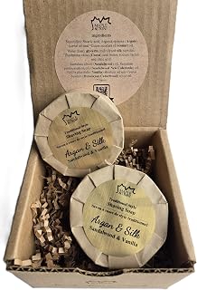 Shaving Soap: Argan & Silk (Sandalwood & Vanilla (2 X 90 g)) | Handcrafted in Canada