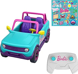 Hot Wheels Barbie RC SUV, Remote-Control Pink Vehicle | Fits 2 Fashion Dolls & Accessories, Includes Stickers for Customization​