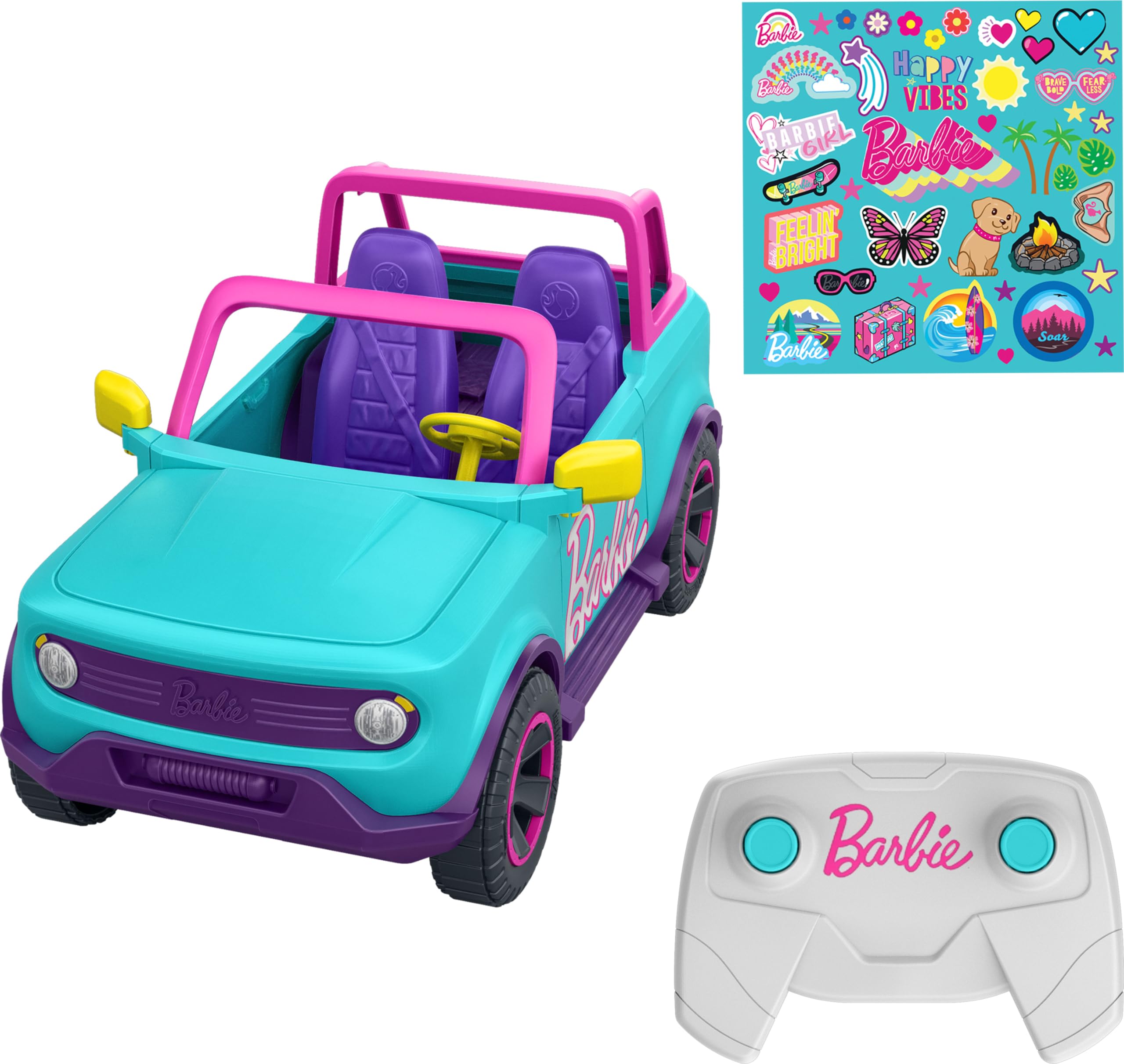 Hot Wheels Barbie RC SUV, Remote-Control Pink Vehicle | Fits 2 Fashion Dolls & A
