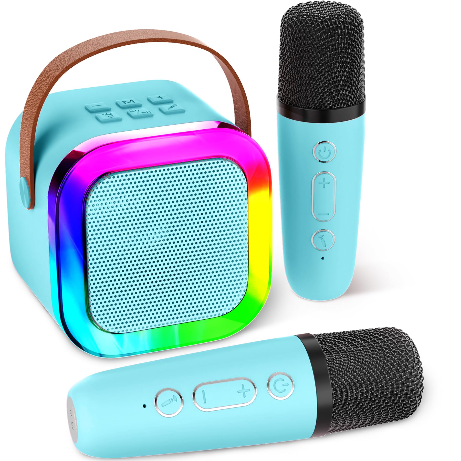 Aplsinvivi Karaoke Machines for Kids Adults, Mini Karaoke Machine with 2 Wireles