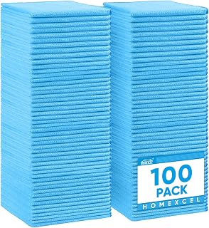 HOMEXCEL 100PK Microfiber Cleaning Cloth, Cleaning Rag for Home, 11.5x11.5