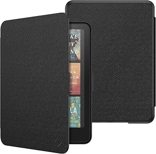FINTIE Case for 7" Kindle Paperwhite 12th Gen 2024 & Kindle Colorsoft | Lightweight PU Leather Hard Back Shell Cover, Magnetic Closure, Auto Wake/Sleep, for Kindle Paperwhite 2024, Black