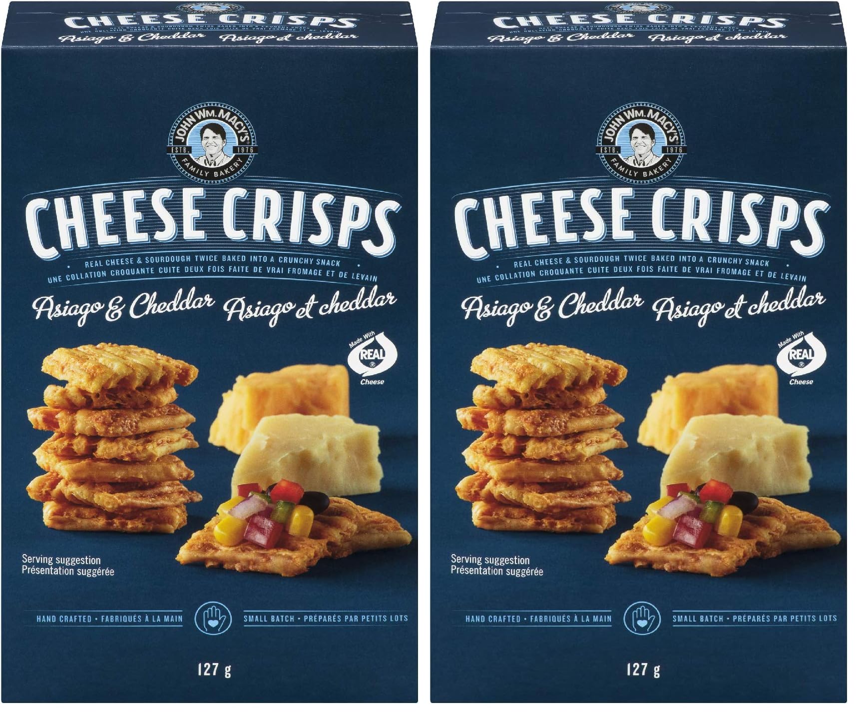 John Wm. Macy's Cheddar & Asiago Cheesecrisps, 127g (Pack of 2)