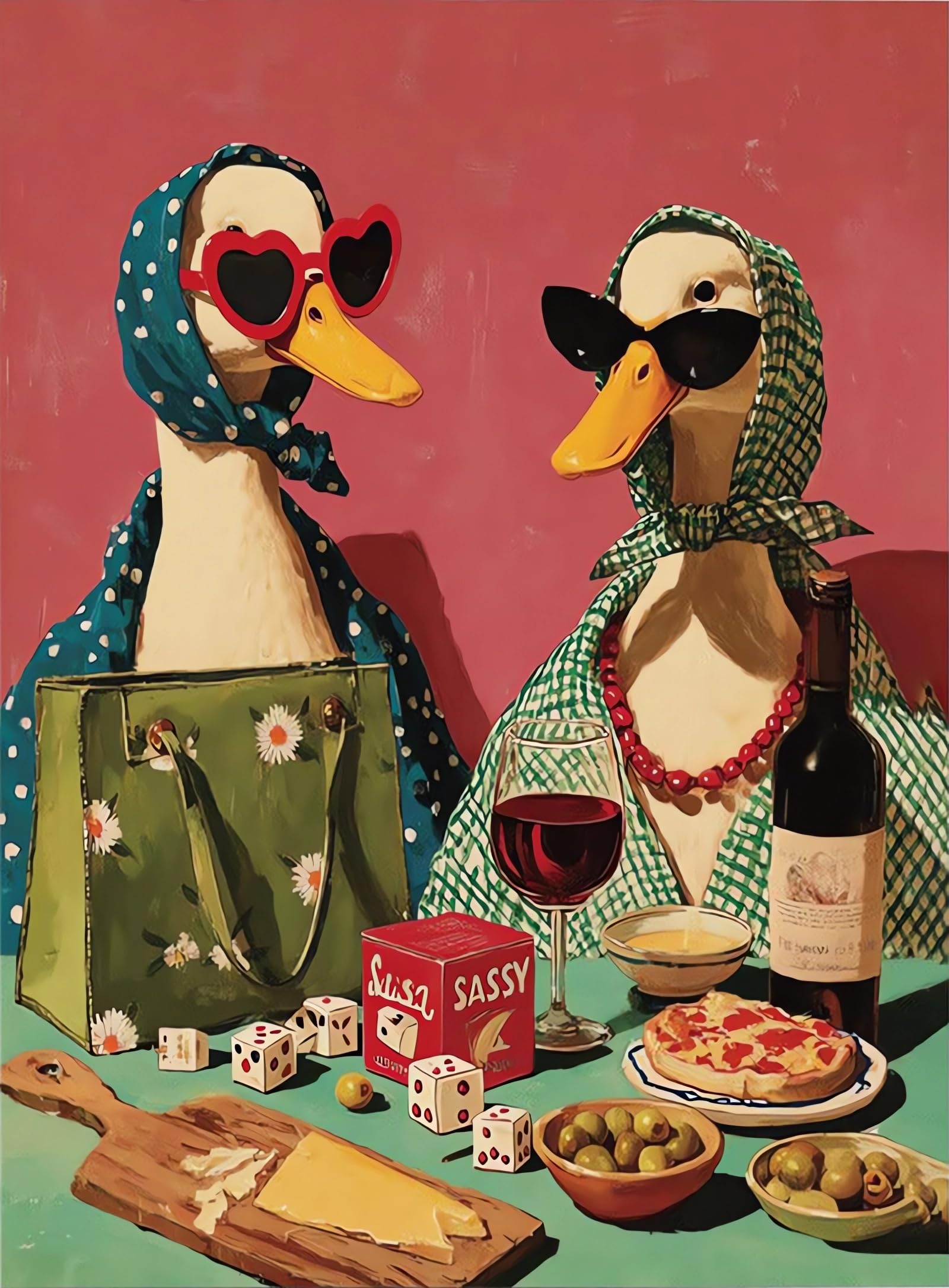 EIBEILI Square Drill Diamond Art Kits for Adults, Party Duck Diamond Painting Ki