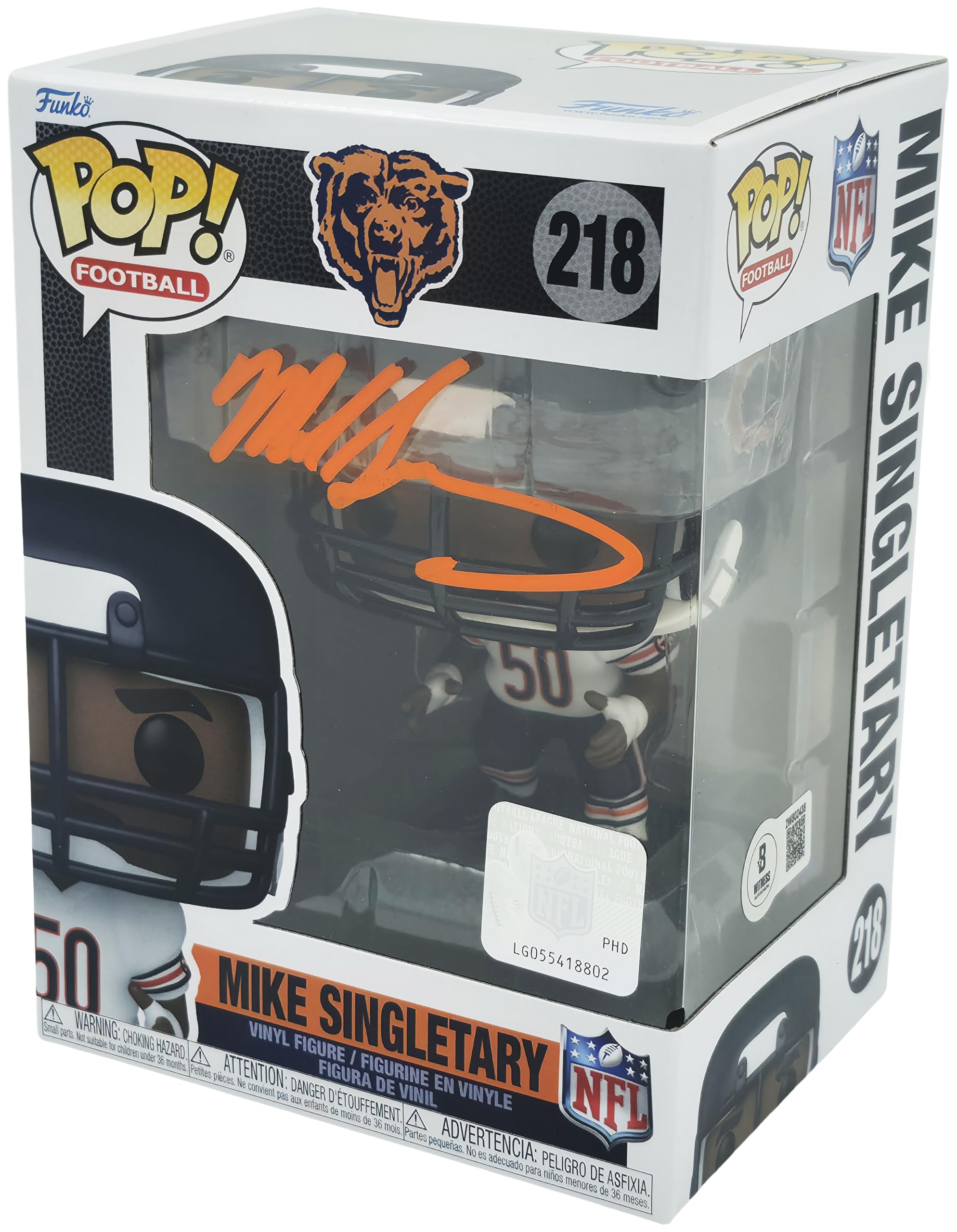 Mike Singletary Autographed F.u.n.k.o #218 FUNK.O Toy Figure Vinyl Figurine Beck