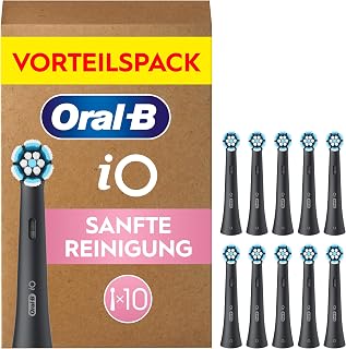 Oral-B iO Toothbrush Heads Gentle Cleaning Black Pack of 10 | Original toothbrush attachment for electric toothbrush, for sensitive teeth and healthier gums