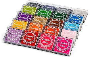 Lsushine Craft Ink Pads, 20 Colors Rainbow Finger Ink Pads for DIY Stamping | Ink Pad Set for Rubber Stamps, Finger Painting, Crafts on Paper, Wood, Fabric, Scrapbooking, DIY &amp; Back to School Supplies