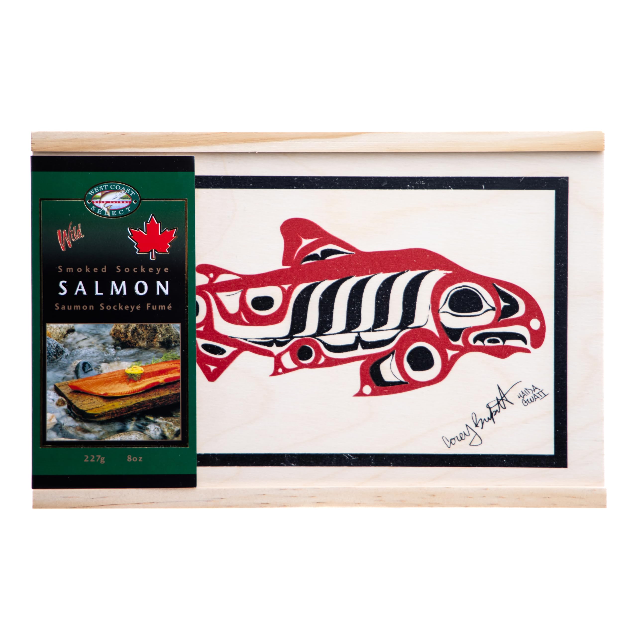 Sockeye Salmon Cedar Gift Box | Shelf Stable Smoked Salmon | Ready to Eat High P