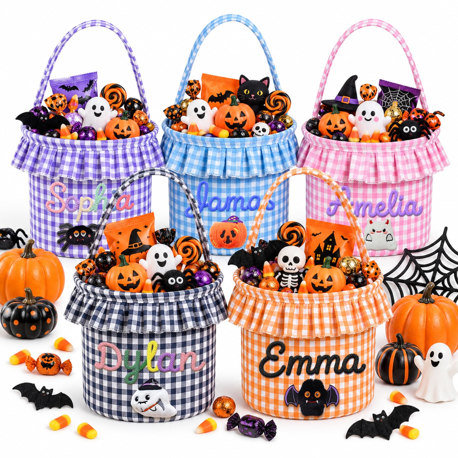 Dyoart Personalized Halloween Basket for Kids, Custom Trick or Treat Bucket | Co