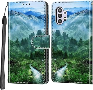 Cover for Samsung Galaxy A32 5G, Wallet PU Leather, Forest