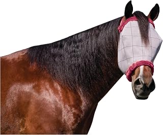 Farnam SuperMask II Horse Fly Mask Without Ears For Eyes, Regular Size | Bug mask for mosquitoes, gnats & flies, for extended coverage, protects eyes from insects and debris, adjustable throat latch