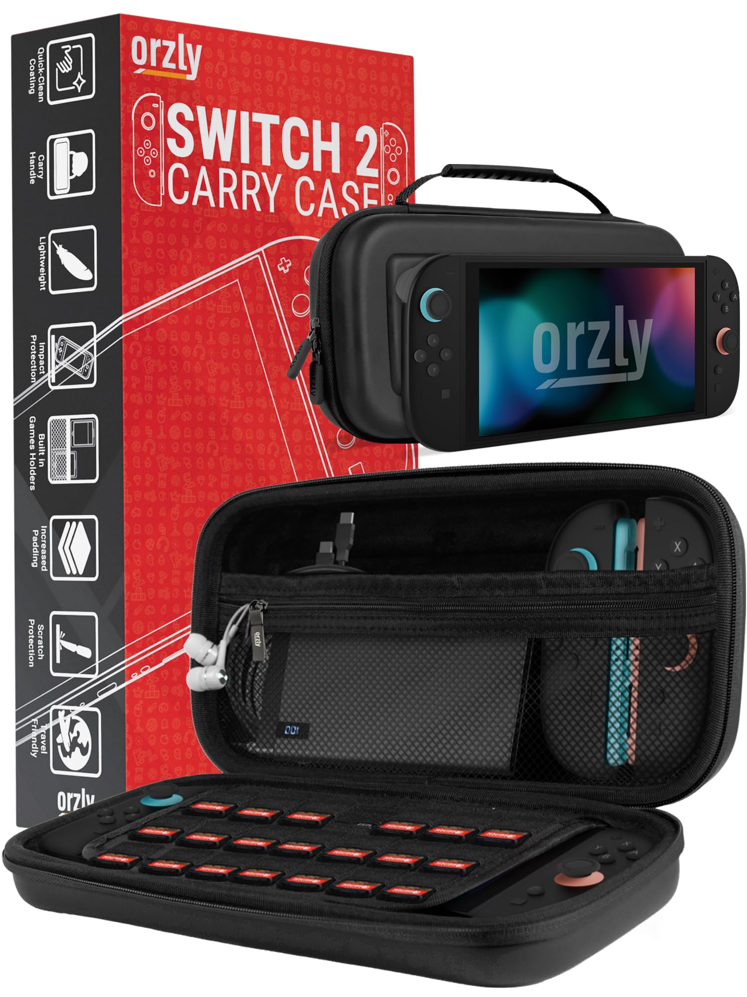 Orzly Carrying Case for Nintendo Switch 2 2025 Console with Screen Padding | Swi
