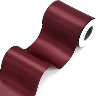 MAYREEL Burgundy Satin Ribbon 4 Inch, 10Yds