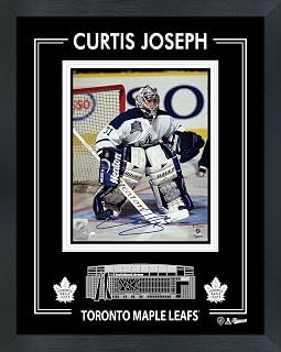 Curtis Joseph Signed Framed 8x10 Photo in a PhotoGlass Toronto Maple Leafs Action Officially Licensed NHL/NHLPA Authentic Hand-Signed Autograph by Frameworth Sports Marketing Authentic Memorabilia