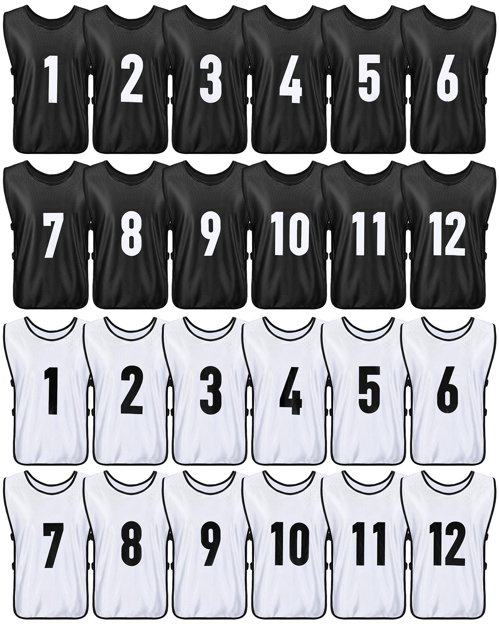 Yahenda 24 Pcs Soccer Pinnies Numbered Vests Adult | Sport Pennies Soccer Scrimm