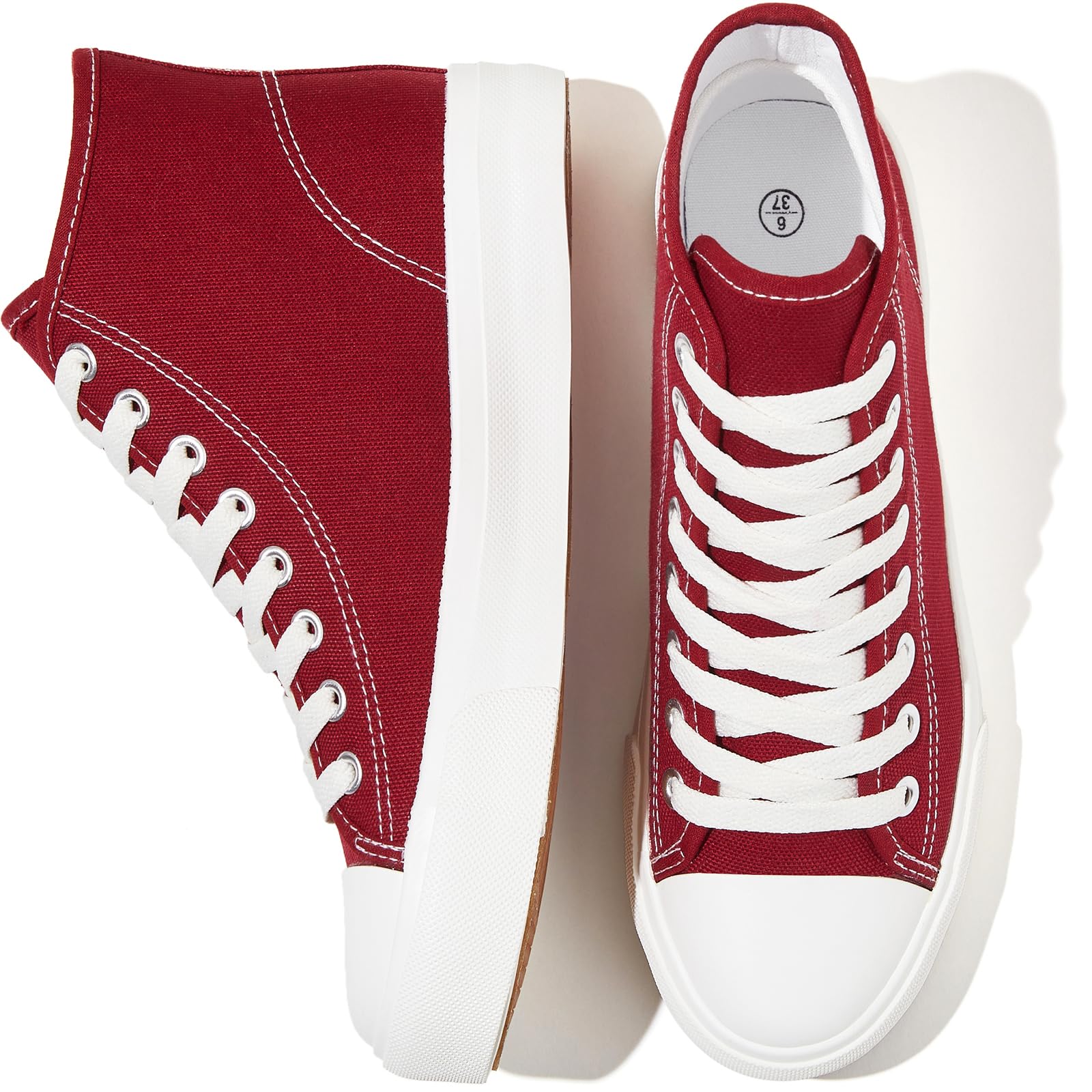 Uoidru High Top Sneakers for Women Canvas Shoes White Canvas High Tops Women Cas