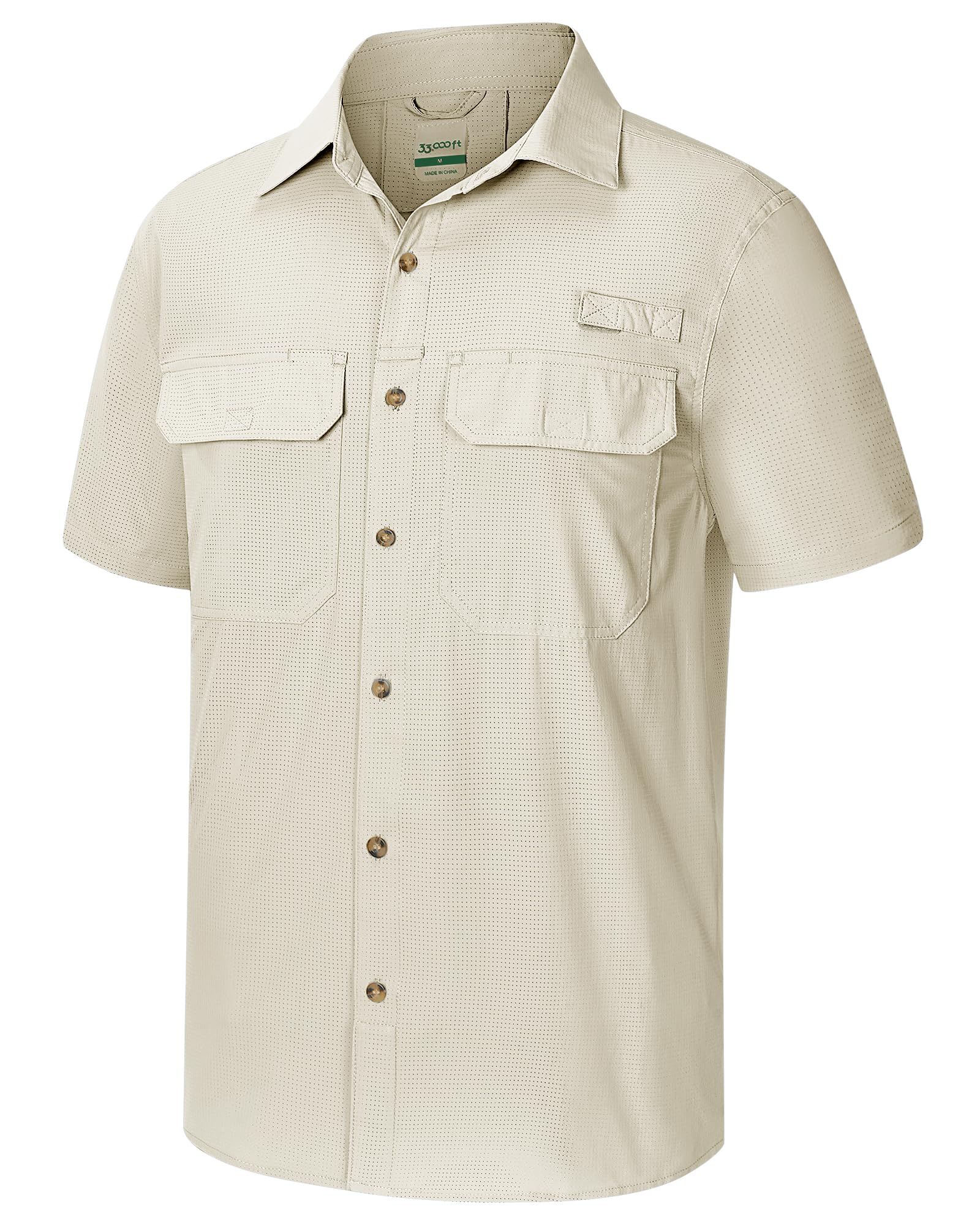 33,000ft Men's UPF 50+ UV Short Sleeve Hiking Fishing Shirt Quick Dry Cooling PF