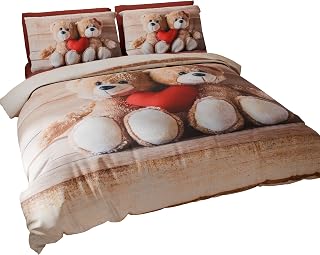 PETTI Artigiani Italiani - Double Duvet Cover Set 230 x 220 cm (2 Pillowcases 75 x 50 cm Included), Microfibre Duvet Cover Set with Digital Print Sweetness - Made in Italy