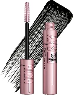 Maybelline New York Black Mascara for Extremely Long Eyelashes, Lash Sensational Sky High Mascara, Very Black, 7.2 ml