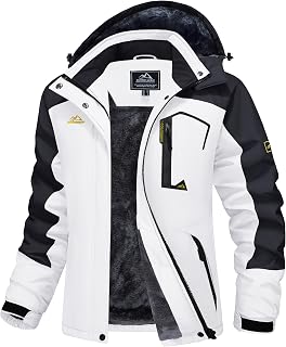 MAGCOMSEN Water Resistant Jackets for Women Winter Warm Coats Outdoor Hiking Camping Jackets with Zipper Pockets