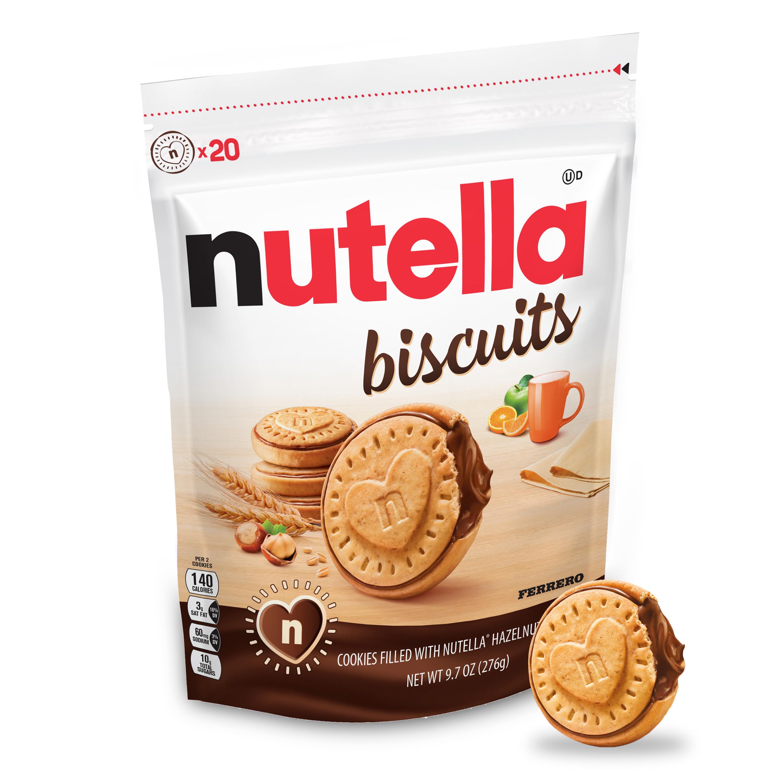 Nutella Biscuits Cookies, Sweet Snack Pack with Hazelnut Spread, 9.7 oz | Sweet 