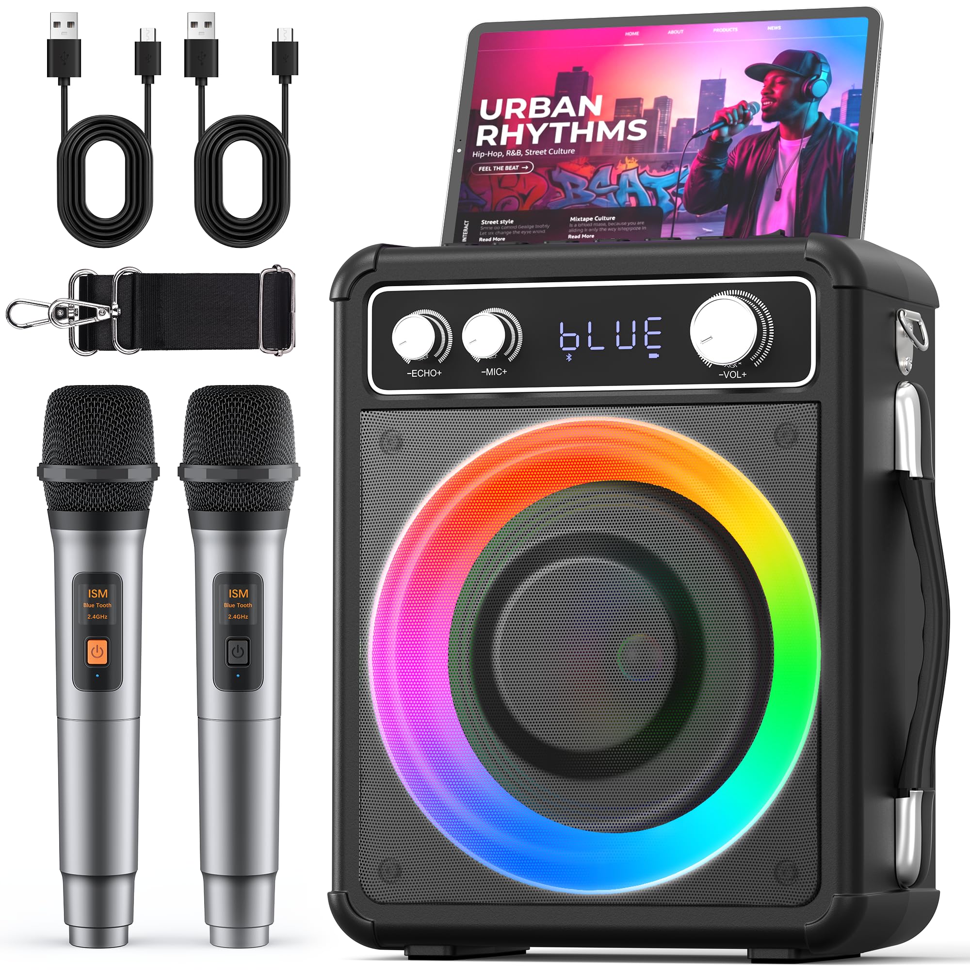 VOSOCO Karaoke Machine, Bluetooth Speaker with 2 Wireless Mics for Adults | 2026