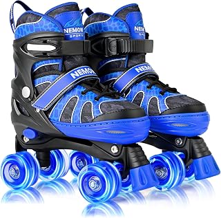 NEMONE Mermaid Adjustable Roller Skates for Girls Kids Toddlers