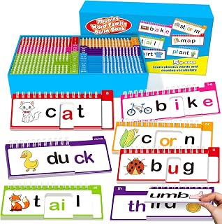 40 Read and Rhyme Flip Books,53 Phonics Word Family Build Book Learn to Read Phonics Flash Cards,Sight Words Flash Cards Kindergarten Reading Books,Flip Book Word Games Preschool Learning Activities