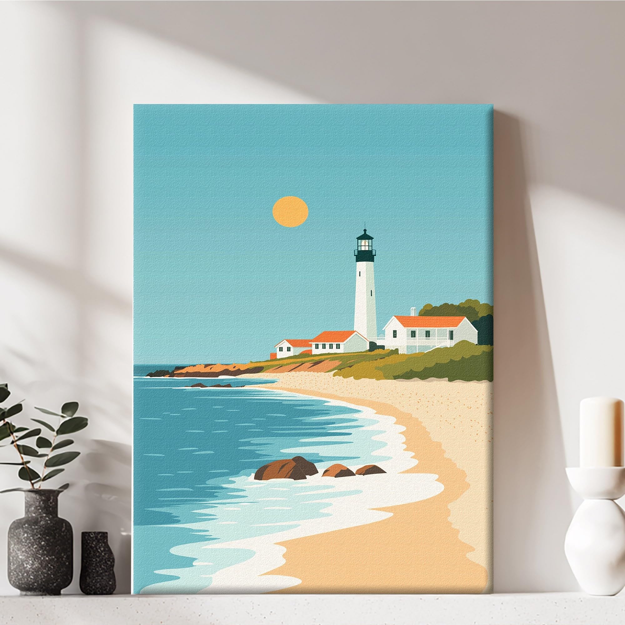 Framed Canvas Art Print Modern Ready to Hang Home Decor Landscape Wall Hanging D