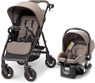Graco Merge 360 Travel System (Stroller & Car Seat), Sable | Front & Rear 360° Rotating Swivel Wheels, One-Hand One-Second Fold, Plush Fabrics, Adjustable Harness & Recline, Travel-Ready