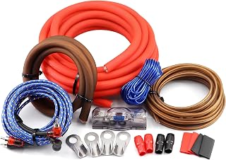 0 Gauge 3000 Watt Amp Wiring Kit with Power,RCA,Speaker Wire for Subwoofer | Car Amplifier Installation Kit,with 17FT CCA Power Cable,RCA Cable,Speaker Wire,100A Fuse,Complete Subwoofer Amp Wiring kit