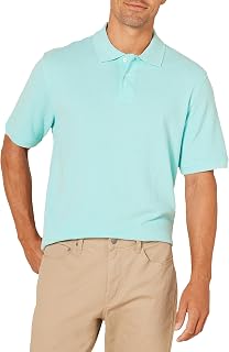 Amazon Essentials Men's Regular-Fit Cotton Pique Polo Shirt, Short Sleeve (Available in Big & Tall)