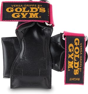 GOLD'S GYM Power Grip Classic 3770 (Original Power Grip), Grip Strength Assistance, Concentrate Training, Pull Ups, Lat Pull, Deadlift, Seated Rowing, Black / Label Yellow