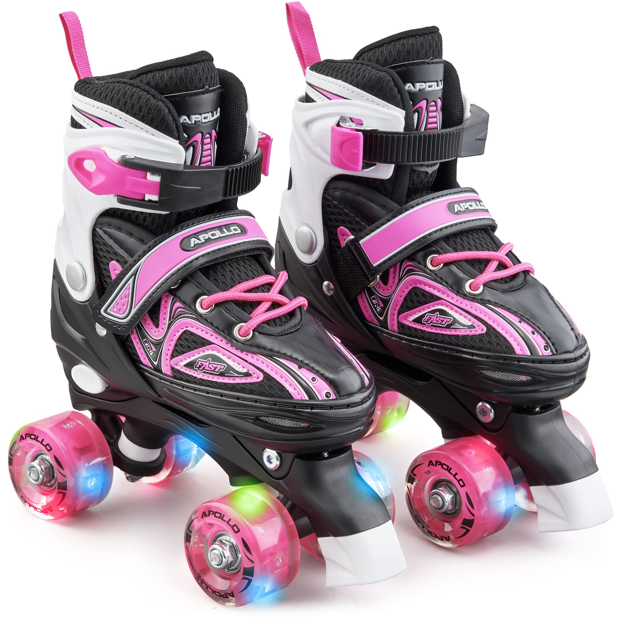 Apollo Super Quad X Pro Roller Skates Children & Women, Adjustable with LED