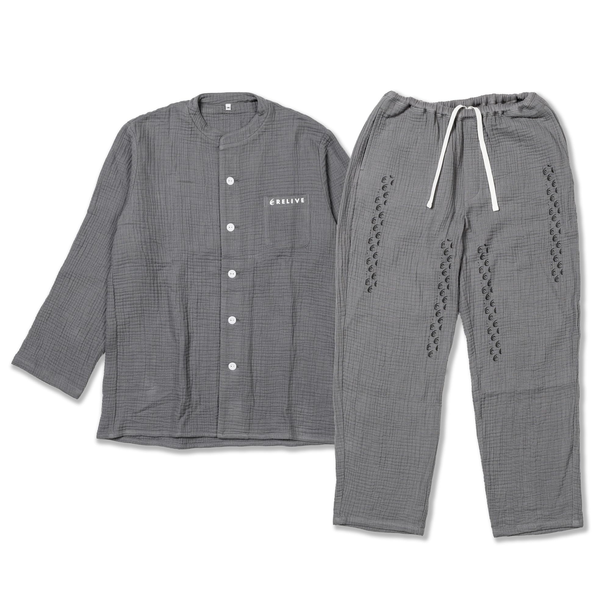 Recovery Pajamas, Top and Bottom Set, Long Sleeve, Unisex, Recovery Wear, Gauze,