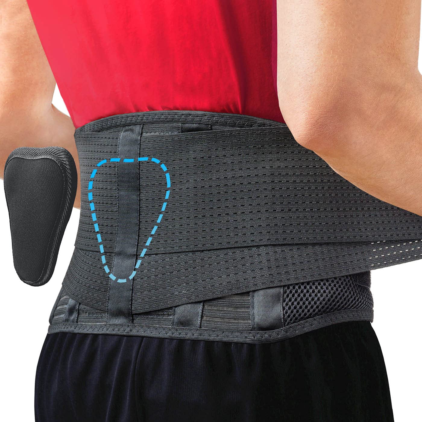 Sparthos Back Brace for Women & Men, Sciatica, Lower Back Pain - Black-L | Herni